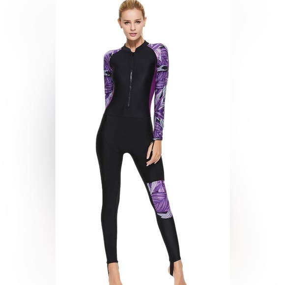 NWT Women's Full Body Swimsuit Sun Protection One Piece, Long Sleeve, Long Leg - Picture 1 of 7